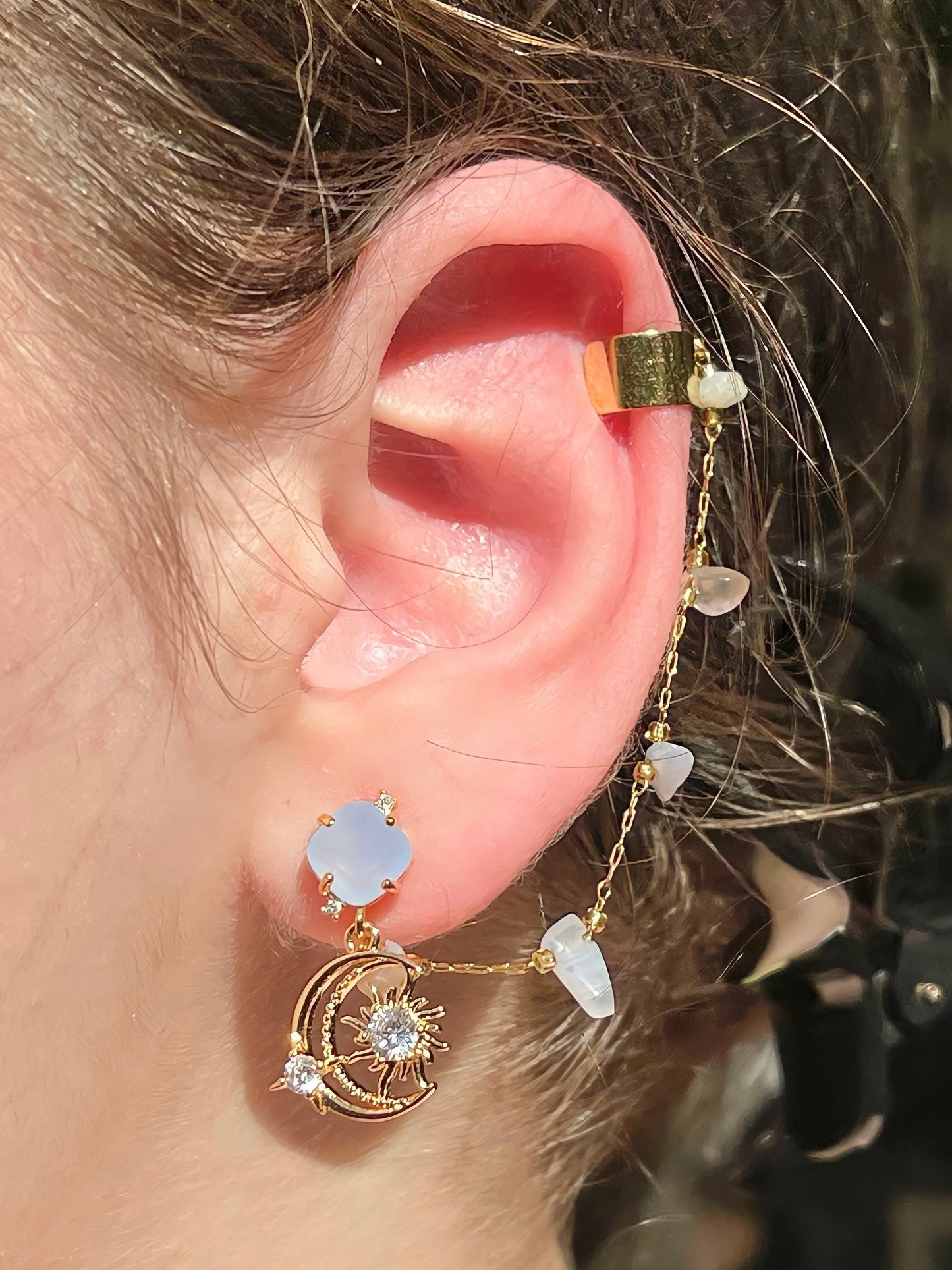Moon Earrings + Cuff