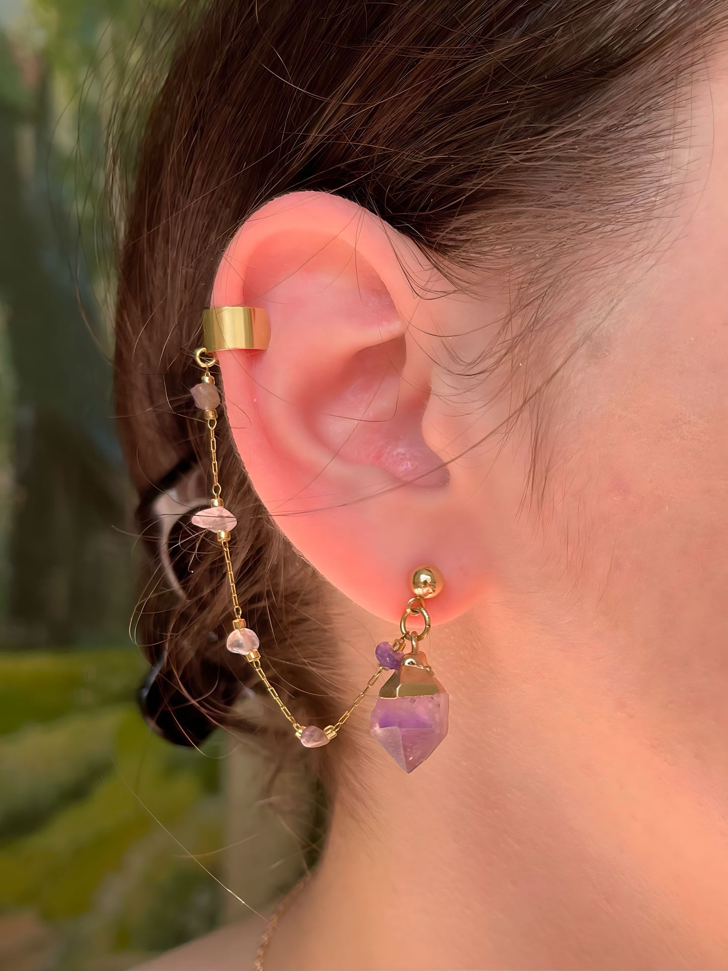 Amethyst Earrings + Cuff