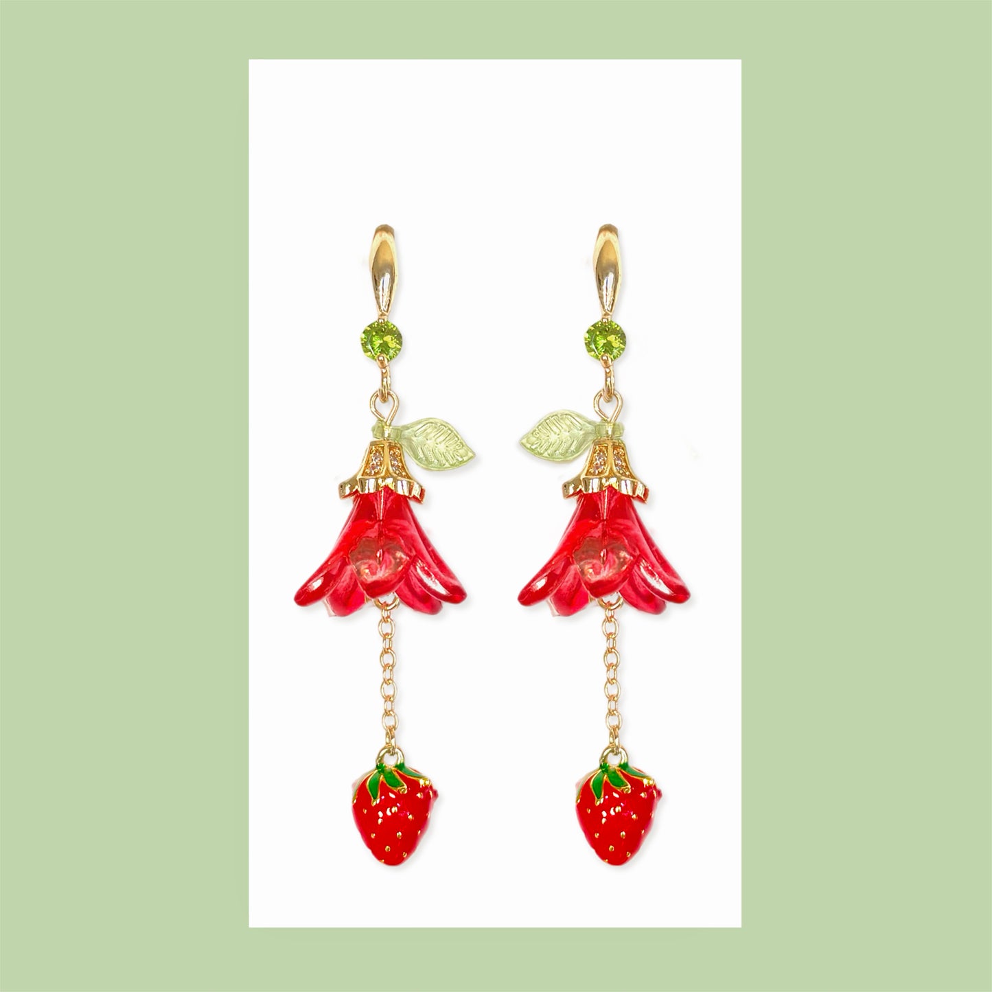 Strawberry Plant Earrings