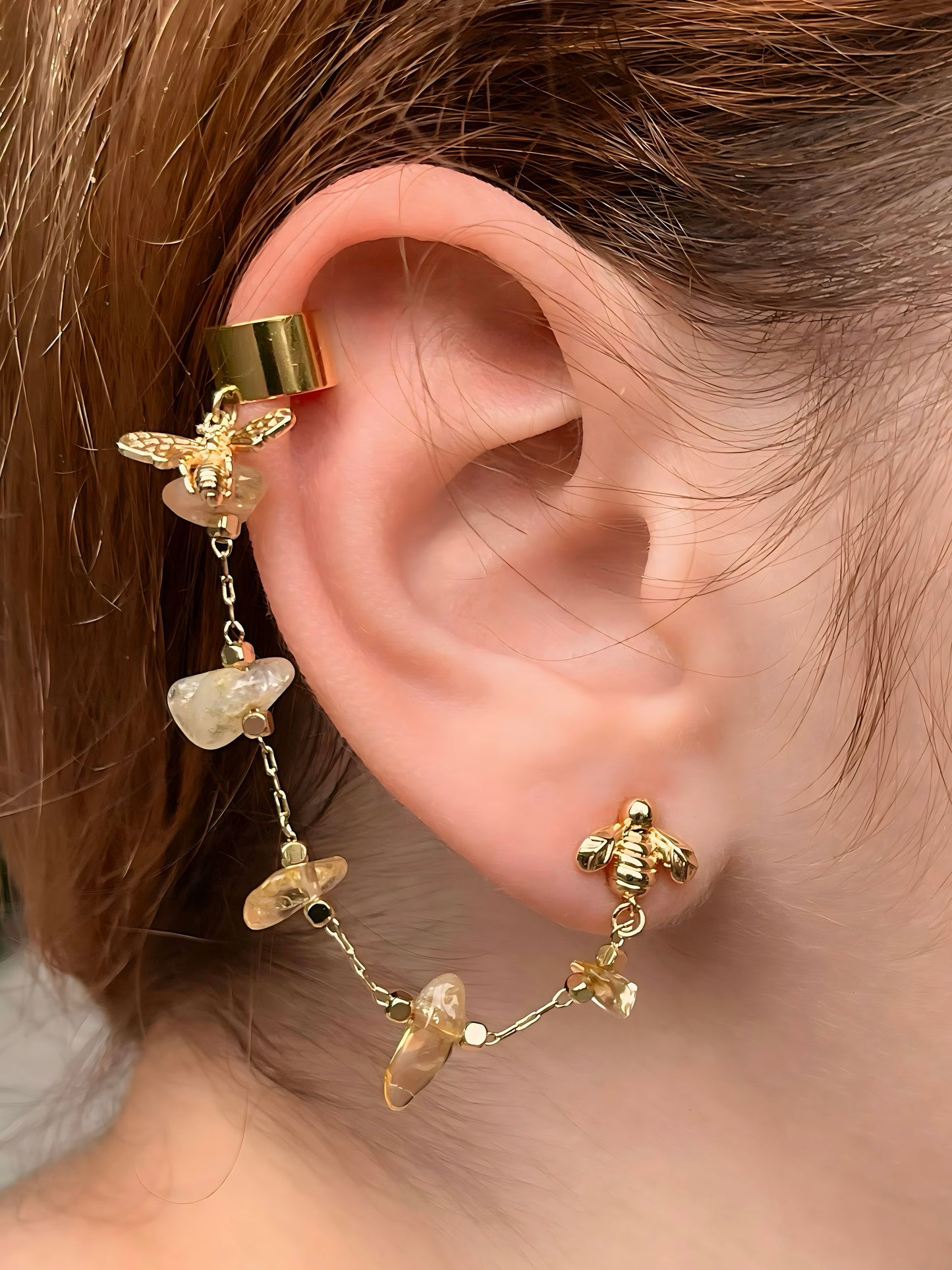 Bee Earrings + Cuff