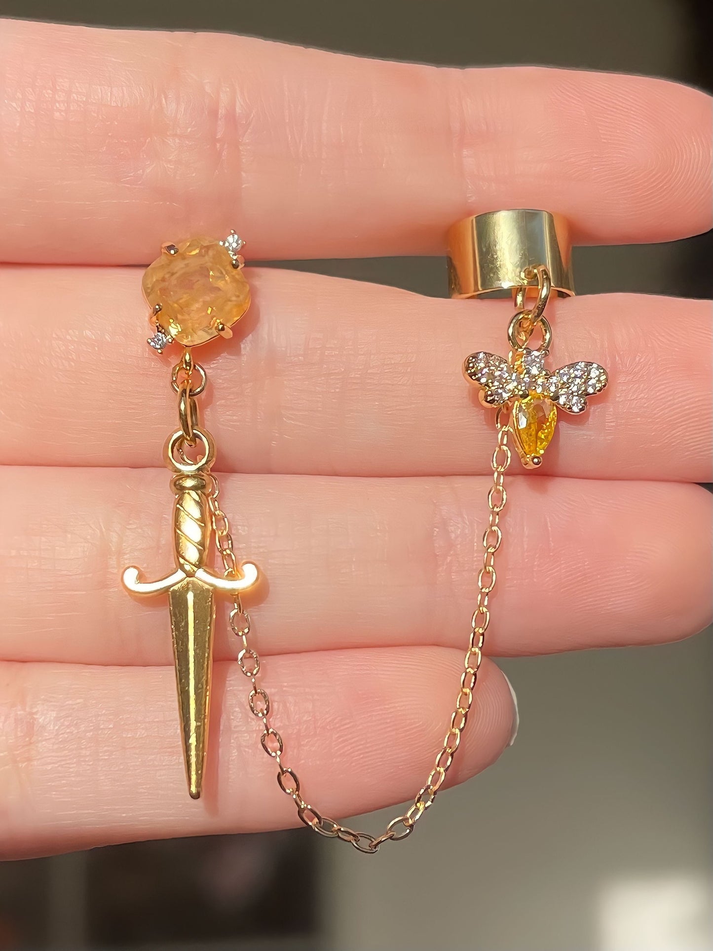 Bee Dagger Earrings + Cuff