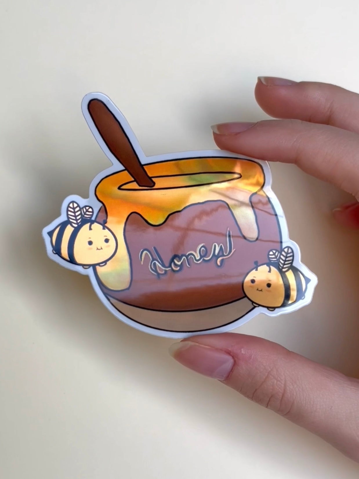 Holographic Honeybee Sticker