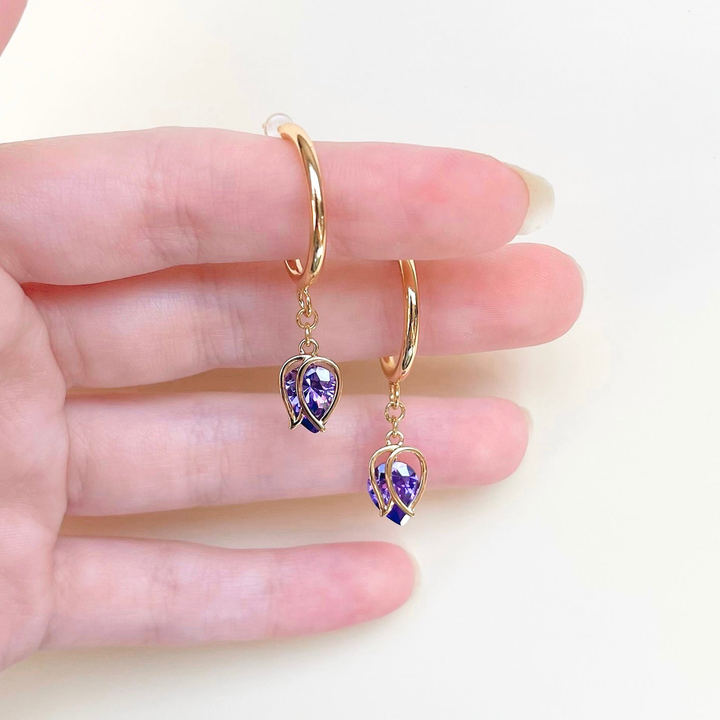 Purple Tulip Earrings