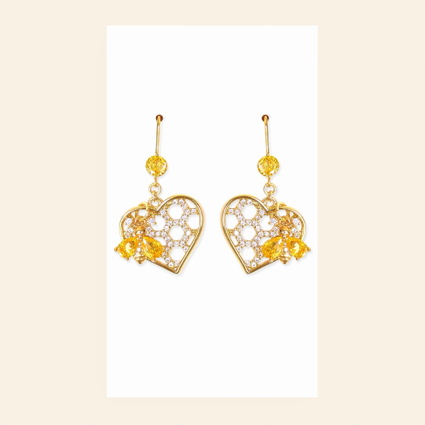 Honeybee Heart Earrings