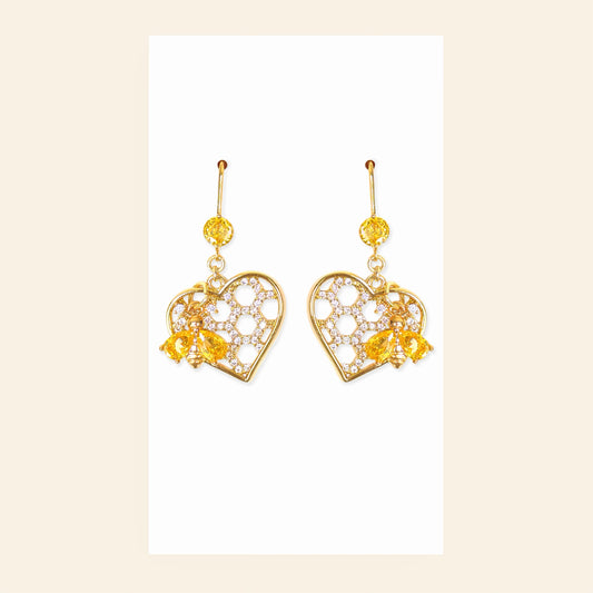 Honeybee Heart Earrings