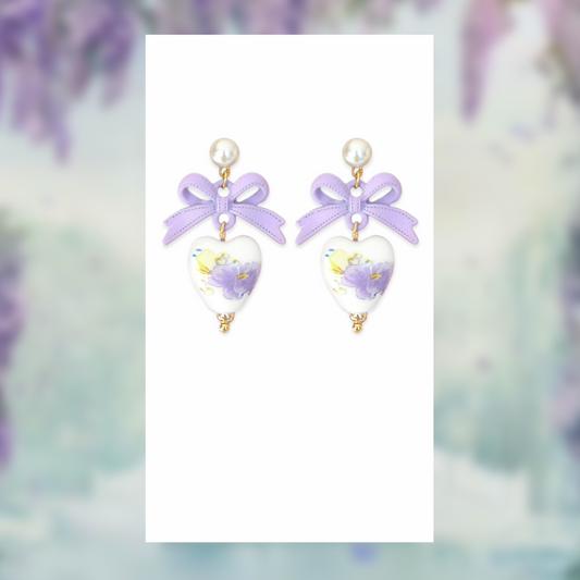 Porcelain Heart Earrings