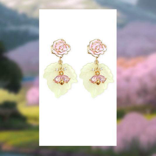 Rose Bee Earrings