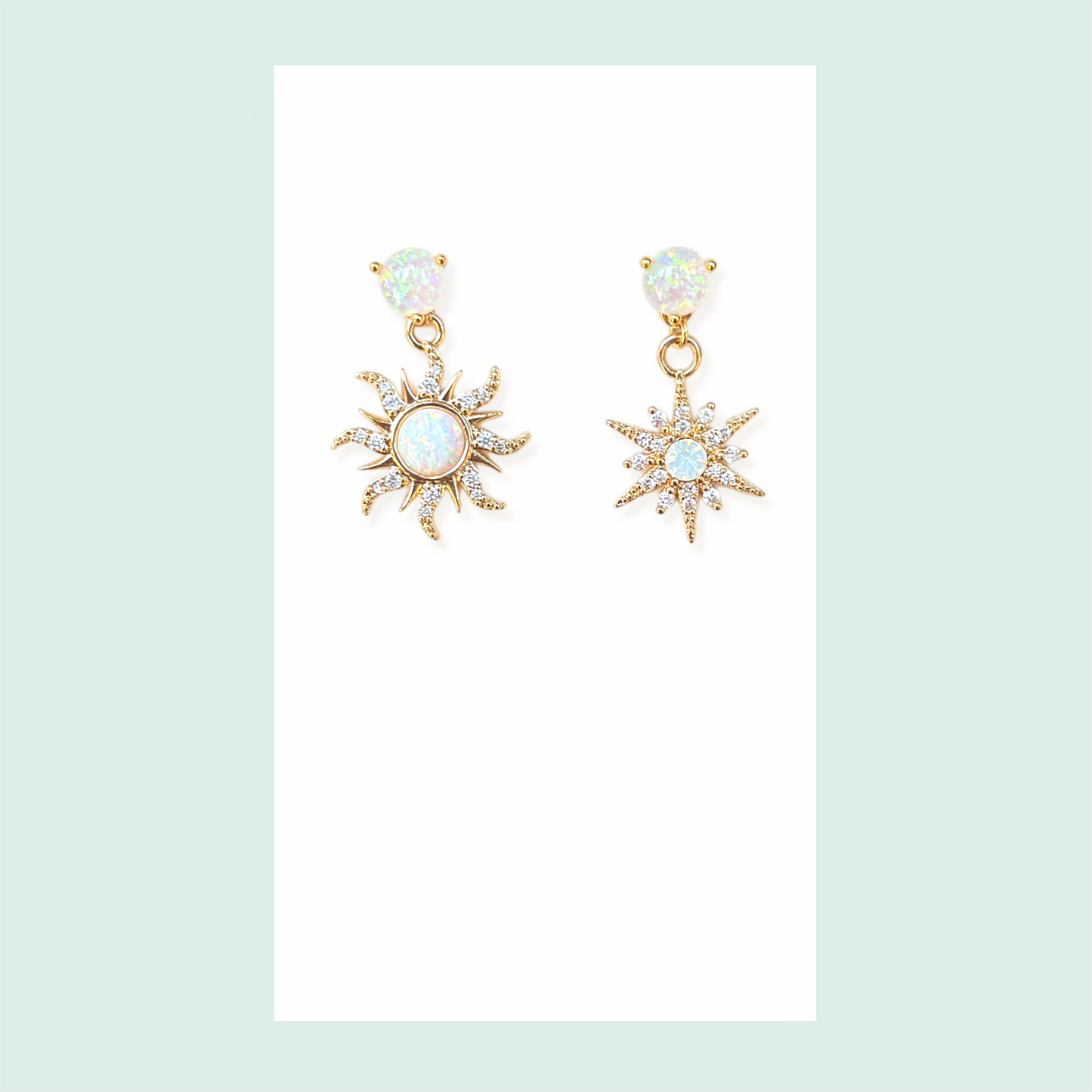 Opal Sun & Moon Earrings