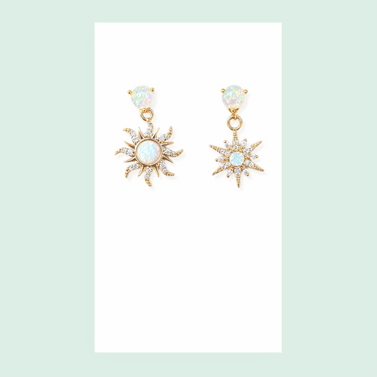 Opal Sun & Moon Earrings
