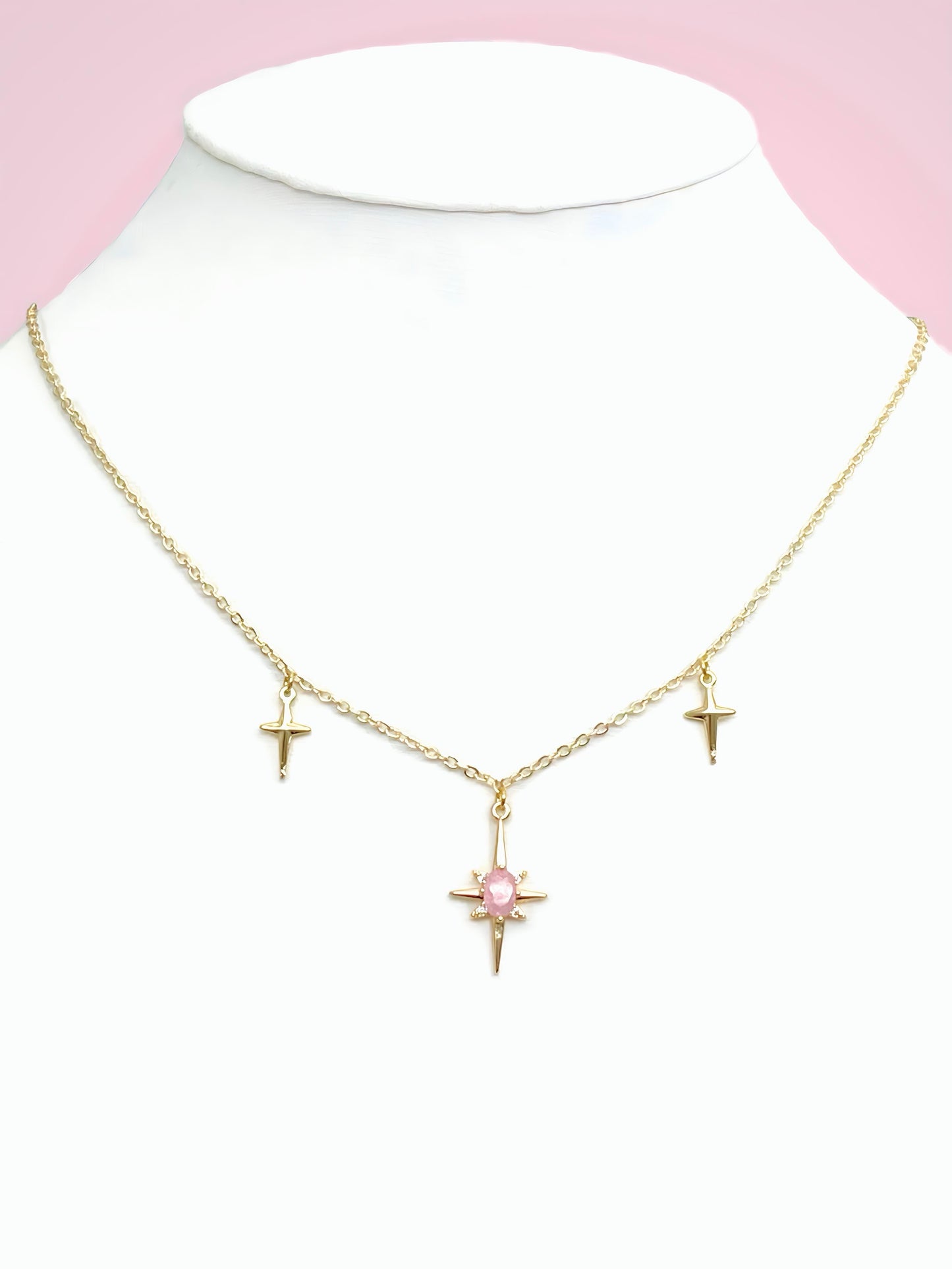 Pink North Star Necklace