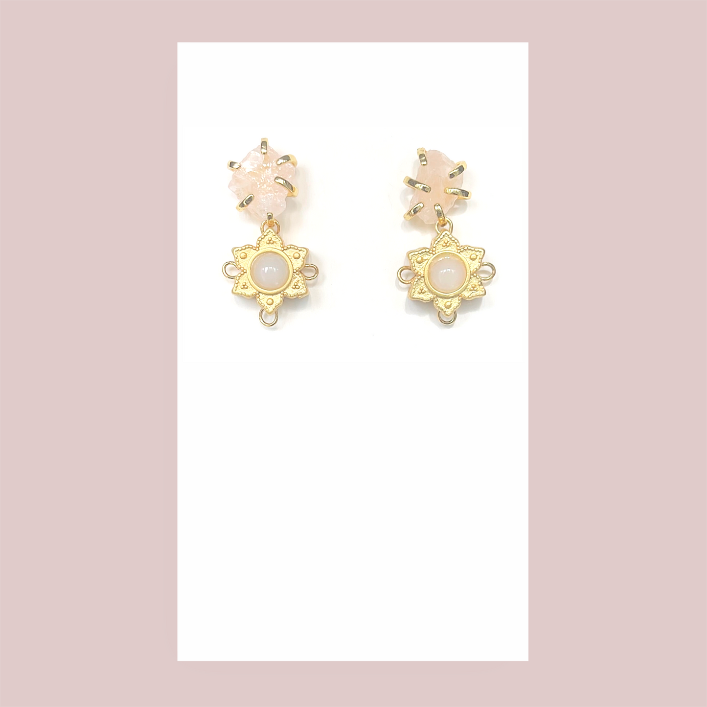 Pink Sunstone Earrings