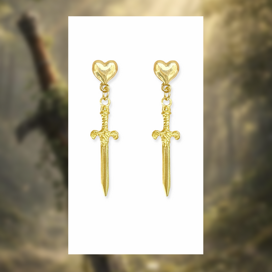 Gold Sword Earrings