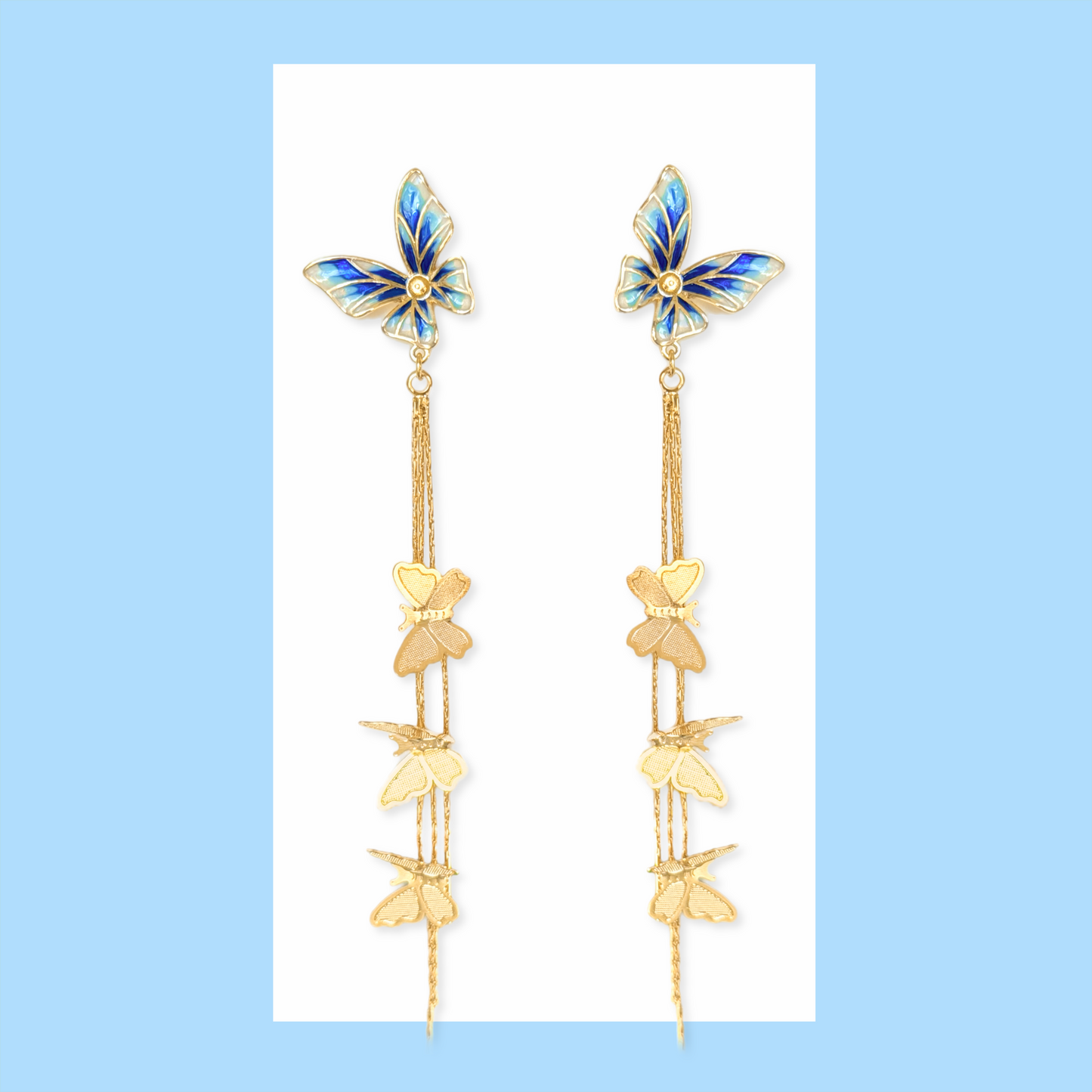 Blue Butterfly Earrings