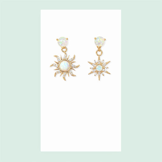 Opal Sun & Moon Earrings