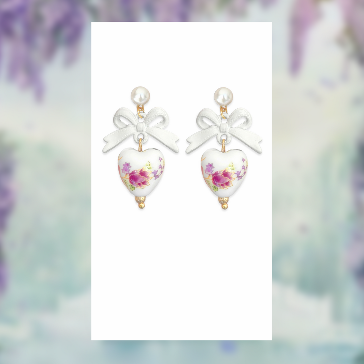 Porcelain Heart Earrings