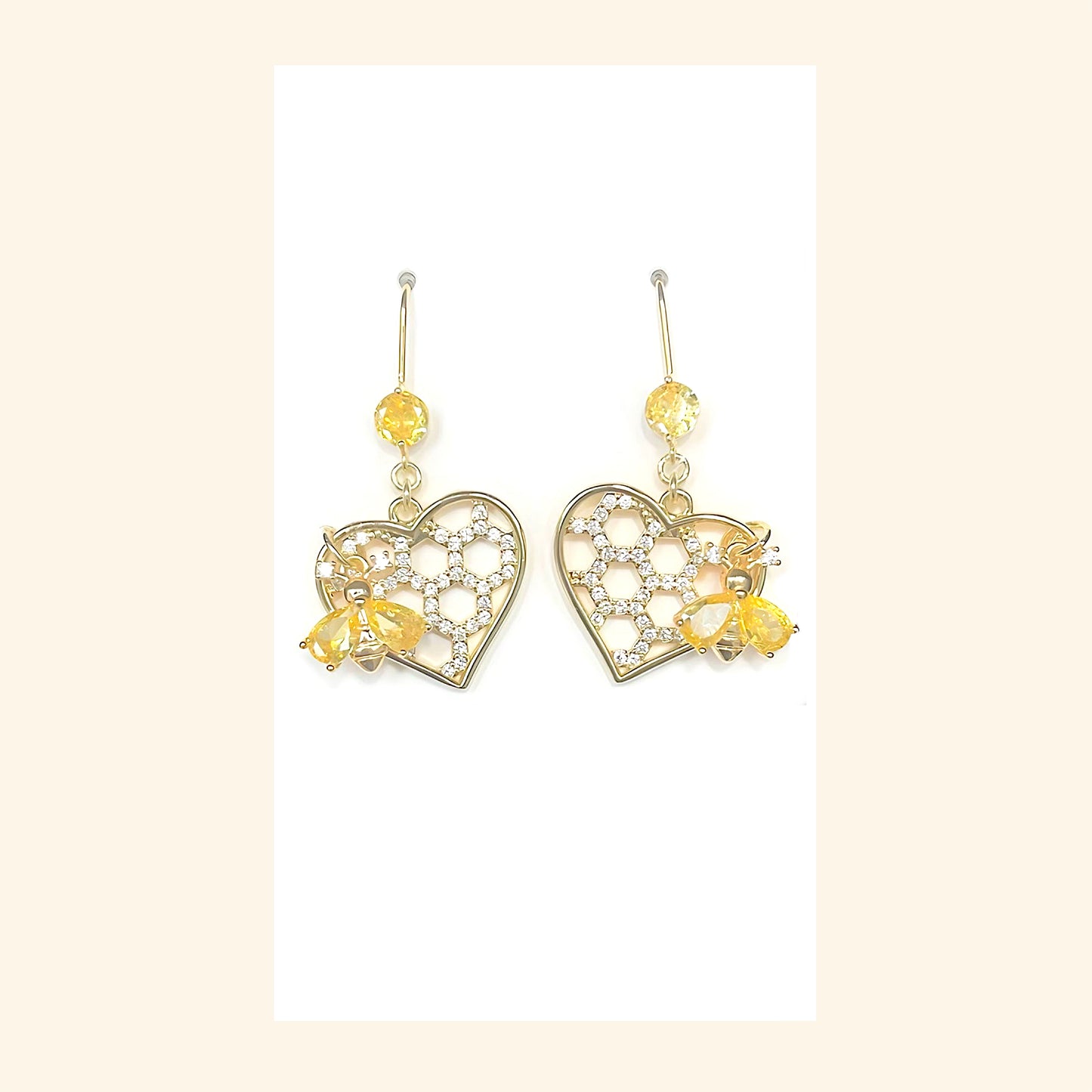 Honeybee Heart Earrings