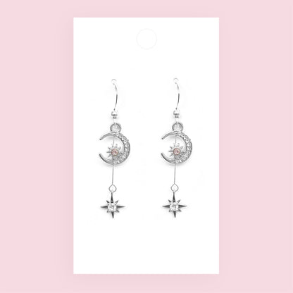 Silver Moon n Star Earrings