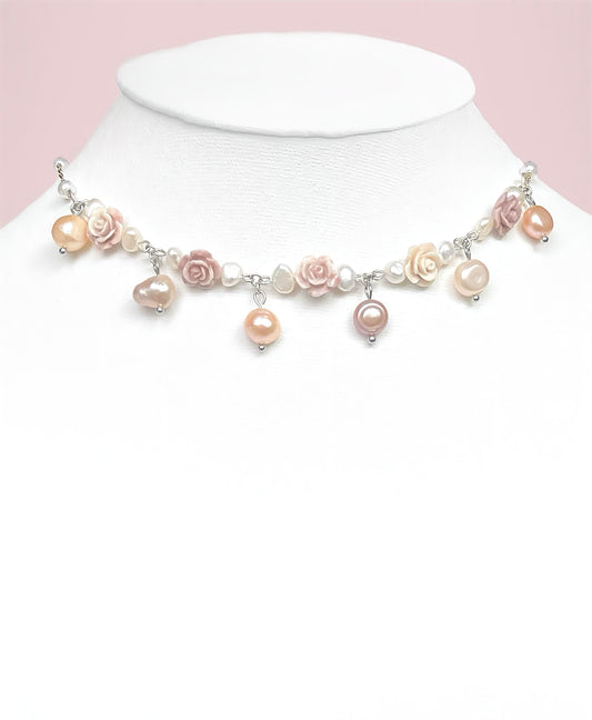 Pearly Rose Necklace