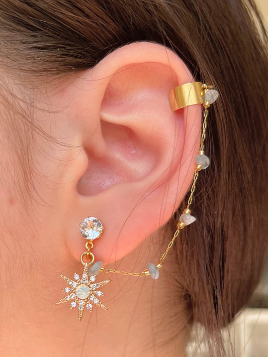 Seaglass Star Earrings + Cuff