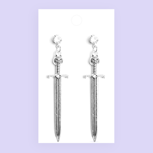 Silver Sword Earrings
