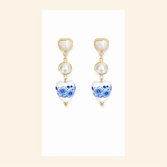 Blue China Earrings